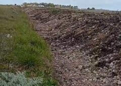 Se concreto una obra de escurrimiento sobre ruta 3