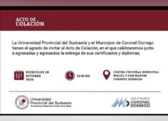 El miércoles 28 Acto de Colación de la UPSO en el Centro Cultural de Coronel Dorrego